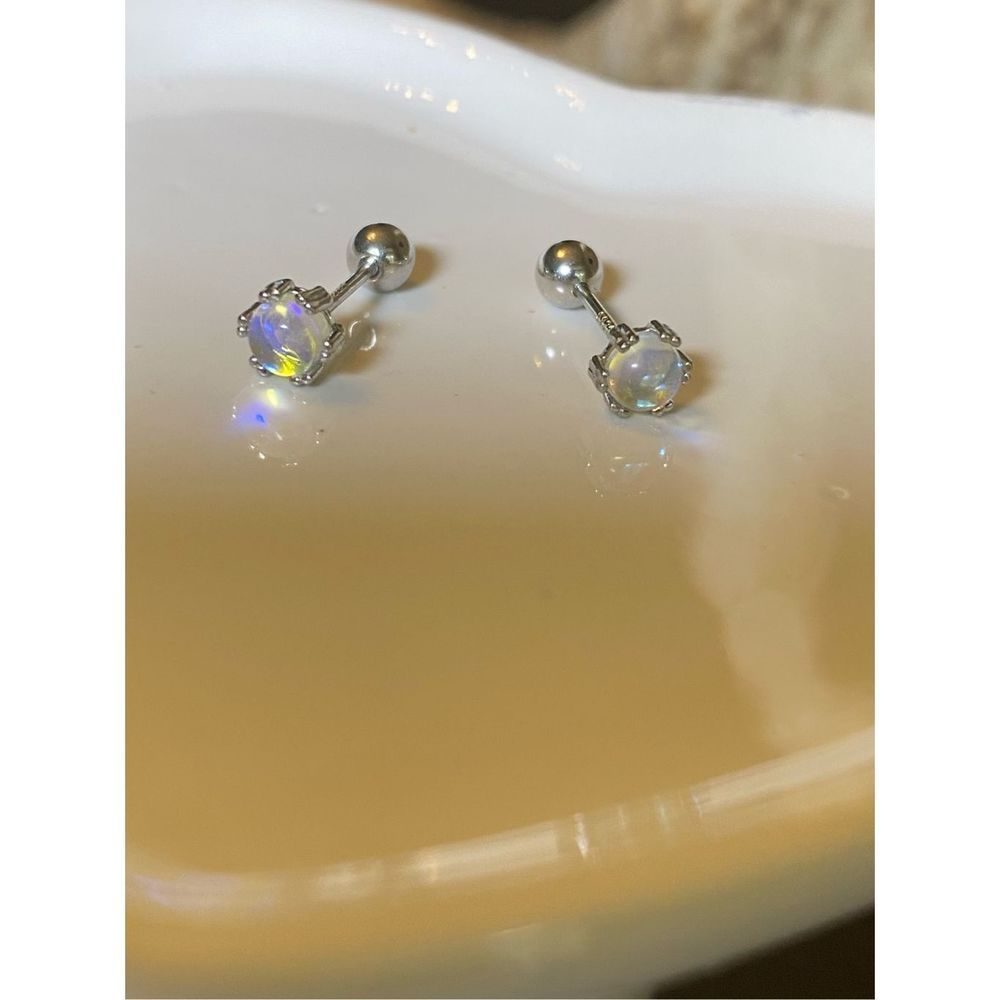 Moonstone Stud Earrings For Women Delicate Jewelry - Picture 5 of 5